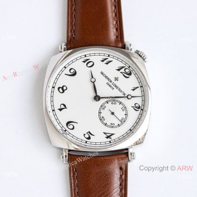 Swiss Copy Vacheron Constantin Historiques 82035 White Arabic Brown Leather Strap